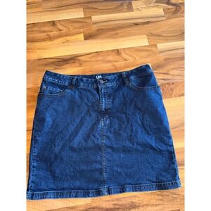 Lee Riders Denim Skort Womens 18 M Blue Midrise Stretch Mini Skirt classic